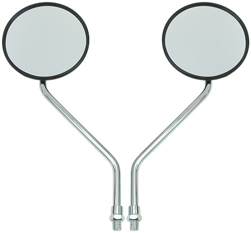 Universal Chrome Motorcycle Mirrors – 10mm Right Hand Thread, All Metal