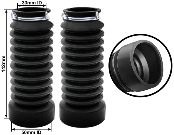 2-Pack Fork Boots For ATC 250R 350X 1983-1986 | Blue Rubber Shock Damper Protection Replacement 51611-HA2-003