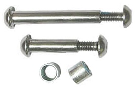 PUSH SCOOTER AXLE SMOOTH ALLOY SHORT FRONT or LONG REAR WHEEL BOLT AND NUT 
