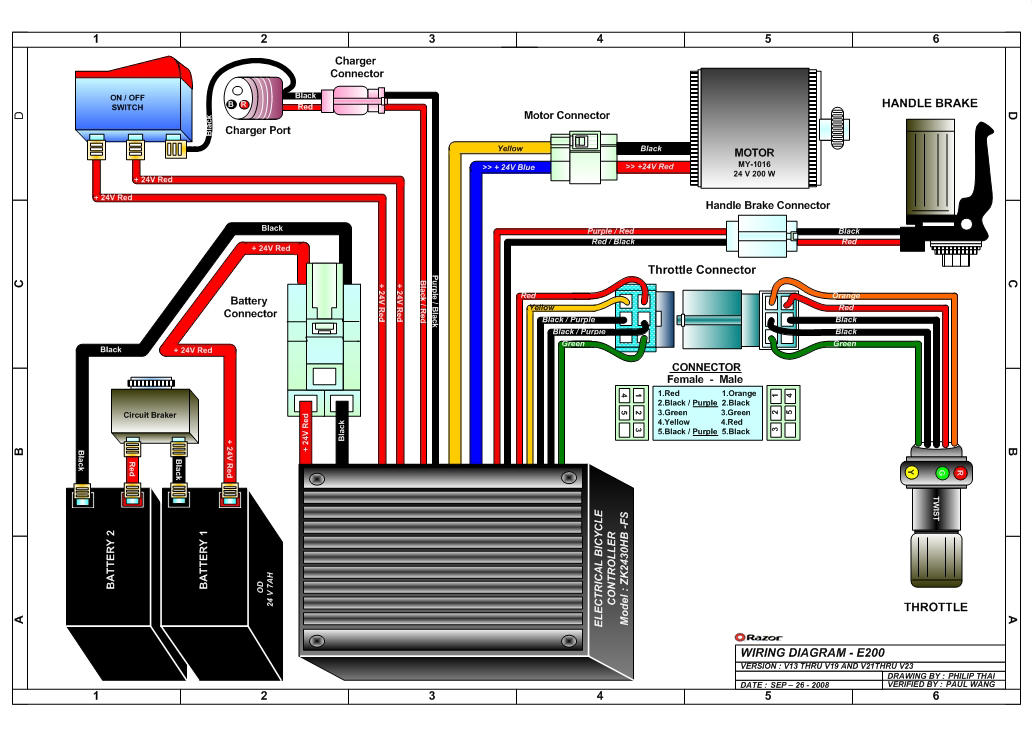 24 Volt E Bike Controller Wiring Diagram from electricscooterparts.com