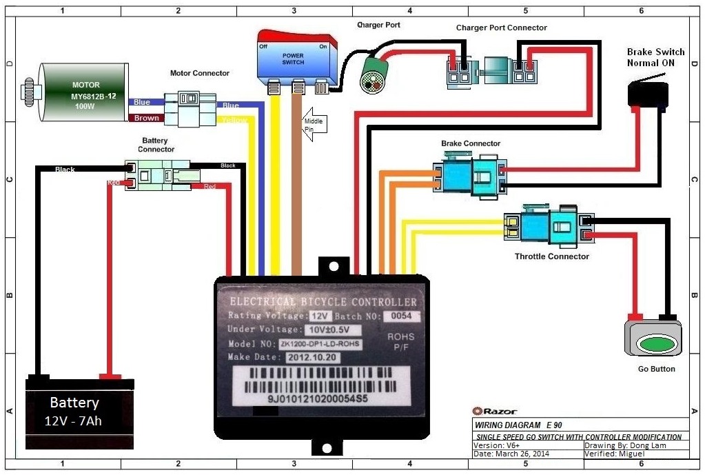 Razor E90 Electric Scooter Parts - ElectricScooterParts.com razor e200 wiring diagram 