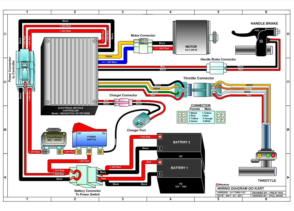 Razor Ground Force Electric Go Kart Parts ... pride power wheels wiring schematic diagram 